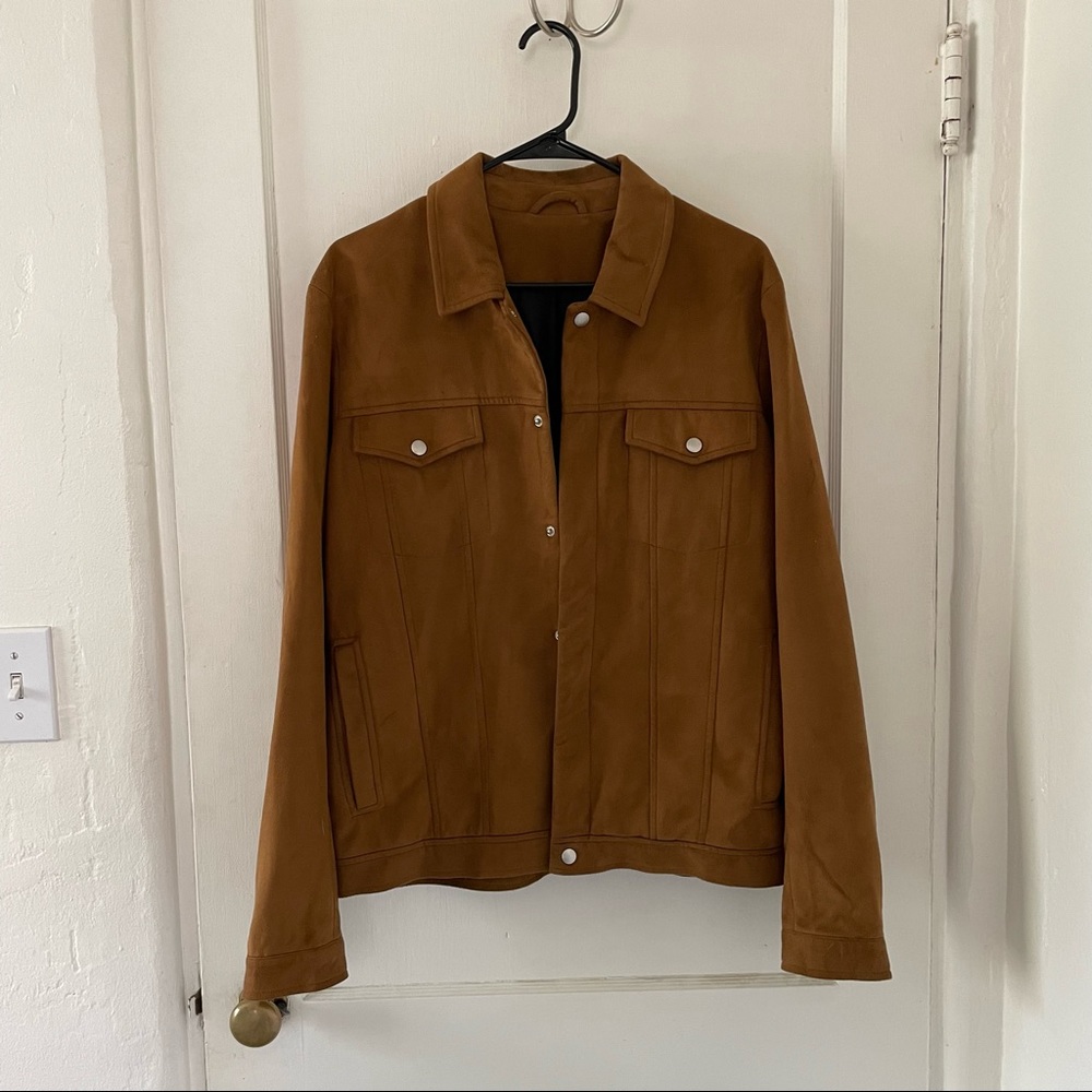 Topman faux suede trucker